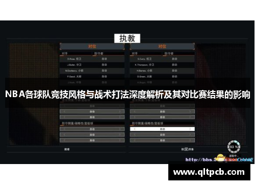 NBA各球队竞技风格与战术打法深度解析及其对比赛结果的影响
